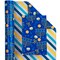 Reversible Hanukkah Wrapping Paper - Mini Roll - 17 Inch x 33 Feet - Blue Gold White Menorahs and Stripe Chanukah Wrapping Paper Perfect for Hanukkah, Chanukah, Holiday